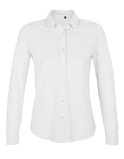 Women´s Cotton Pique Shirt Basile- Optisches Weiß