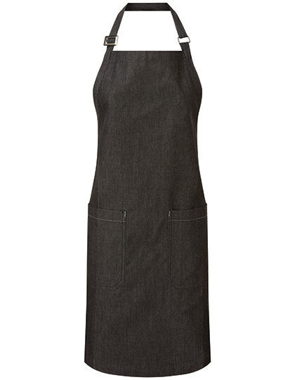 Organic Denim Fairtrade Bib Apron-Schwarz