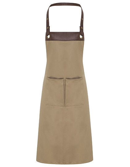 Espresso Bib Apron-Khaki /Braun