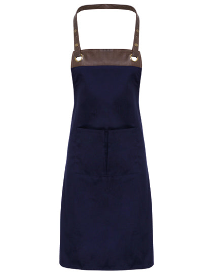 Espresso Bib Apron-Marine/Braun