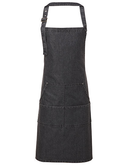 Jeans Stitch Denim Bib Apron-Schwarzer Denim
