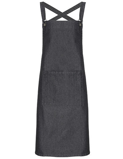 Cross Back Barista Bib Apron-Schwarzer Denim