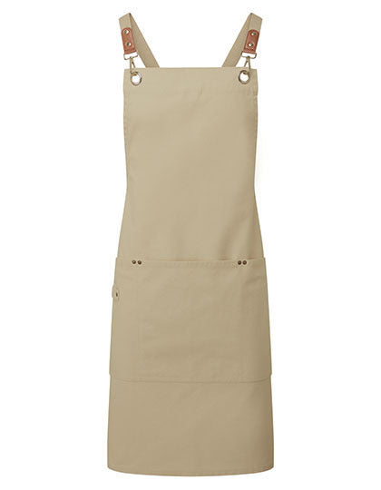 Clip ‘n’ Clasp Cross-Back Bib Apron-Khaki
