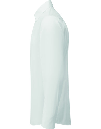 Men´s Long Sleeve Fitted Poplin Shirt- Weiß