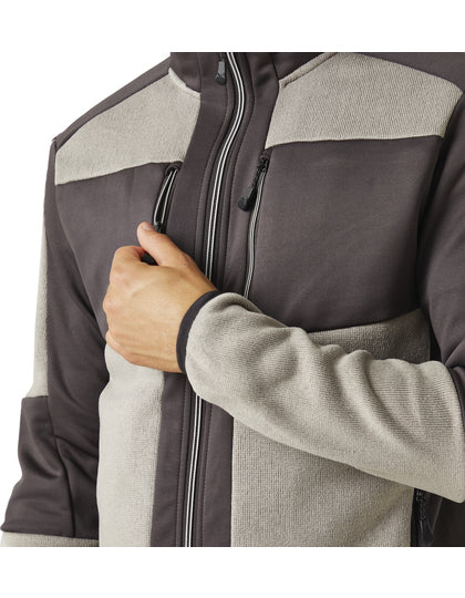 E-volve Unisex Knit Effect Stretch Midlayer Jacket - Mineralgrau - Ash Heather