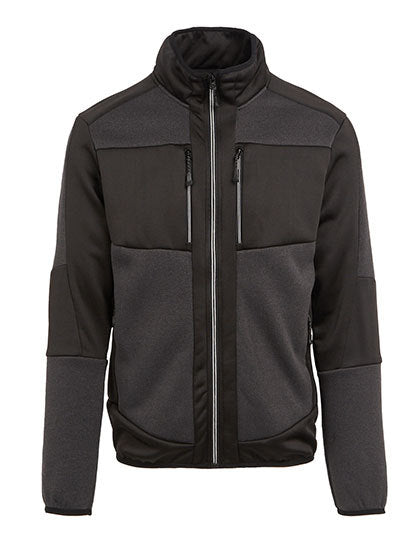 E-volve Unisex Knit Effect Stretch Midlayer Jacket - Ash Heather - Schwarz
