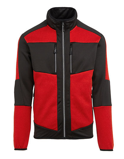 E-volve Unisex Knit Effect Stretch Midlayer Jacket - klassisches Rot - Schwarz
