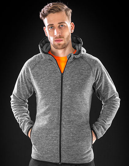 Men´s Microfleece Hoodi - Schwarz - Mergelgrau