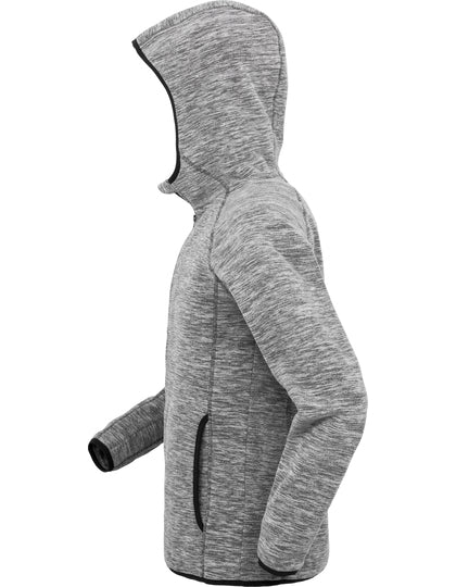 Men´s Microfleece Hoodi - Mergelgrau - Schwarz