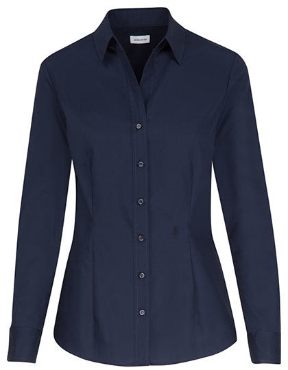 Women´s Blouse Slim Fit Long Sleeve-Dunkelblau