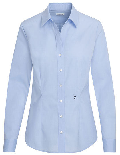 Women´s Blouse Slim Fit Long Sleeve-Hellblau