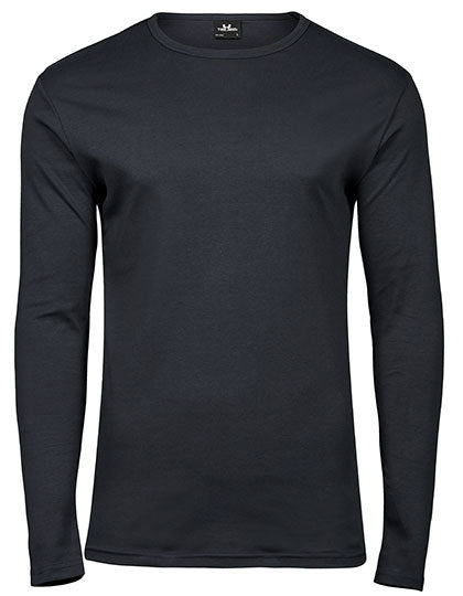 Men´s Long Sleeve Interlock Tee - Dunkelgrau (einfarbig)