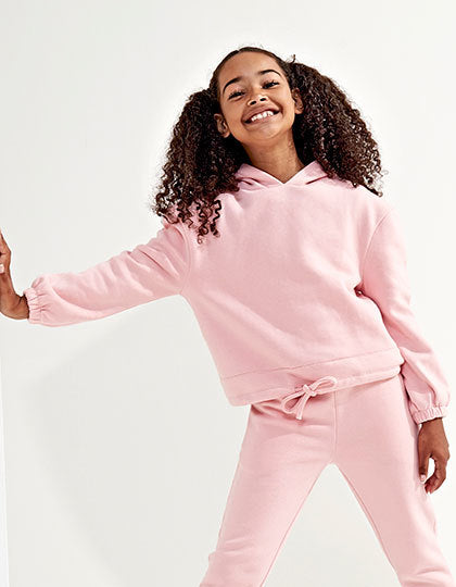 Kids Recycled Cropped Oversize Hoodie - Marine