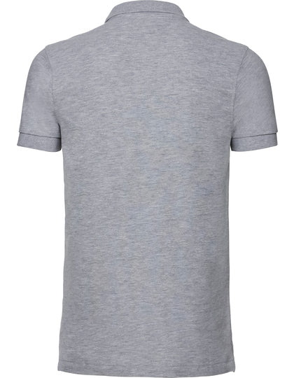 Men's Fitted Stretch Polo - helles Oxford (Heather)
