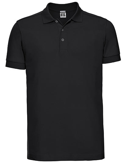 Men's Fitted Stretch Polo - Schwarz