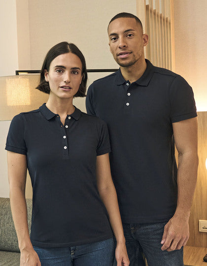 Men's Fitted Stretch Polo - Schwaraz