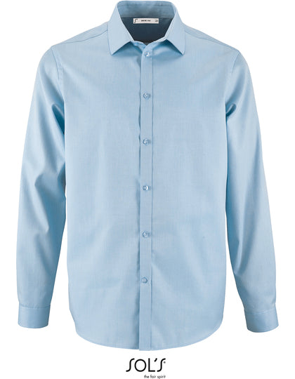 Men´s Herringbone Shirt Brody-Himmelblau