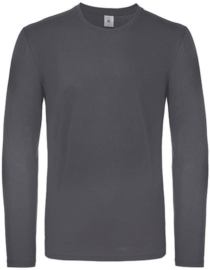 Men´s T-Shirt #E150 Long Sleeve -Dunkelgrau (einfarbig)