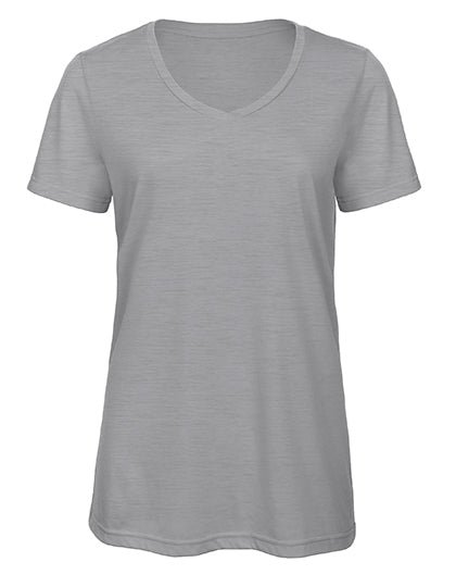 Women´s V-Neck Triblend T-Shirt - Hellgrau meliert