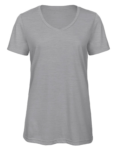 Women´s V-Neck Triblend T-Shirt - Hellgrau meliert