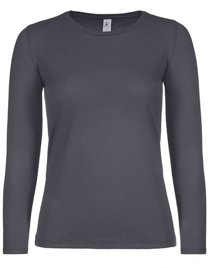 Women´s T-Shirt #E150 Long Sleeve -Dunkelgrau (einfarbig)