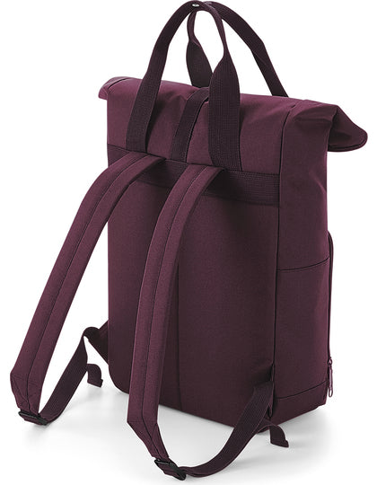 Twin Handle Roll-Top Backpack - Burgund