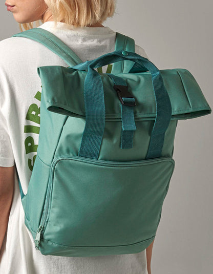 Twin Handle Roll-Top Backpack - Salbeigrün