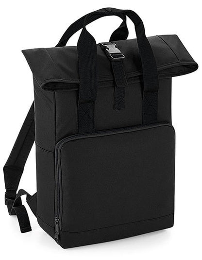 Twin Handle Roll-Top Backpack - Schwarz