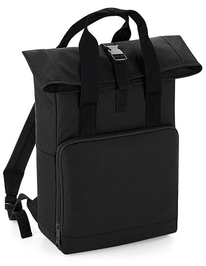 Twin Handle Roll-Top Backpack - Schwarz