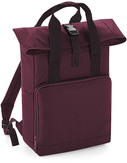Twin Handle Roll-Top Backpack - Burgund