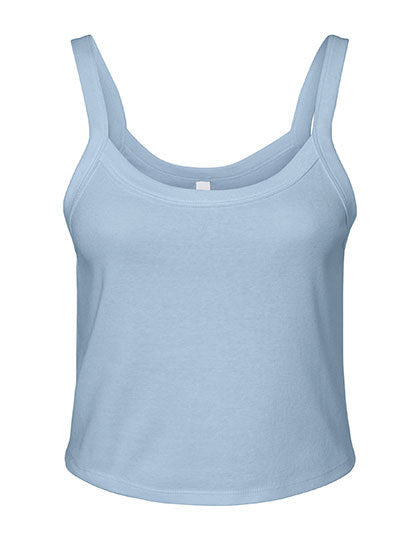 Women´s Micro Rib Spaghetti Strap Tank - Solides Babyblau