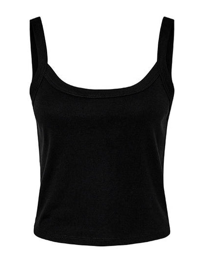 Women´s Micro Rib Racer Tank -  Solid Black Blend