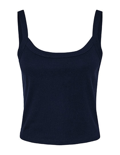 Women´s Micro Rib Racer Tank -  Solide Marineblau-Mischung