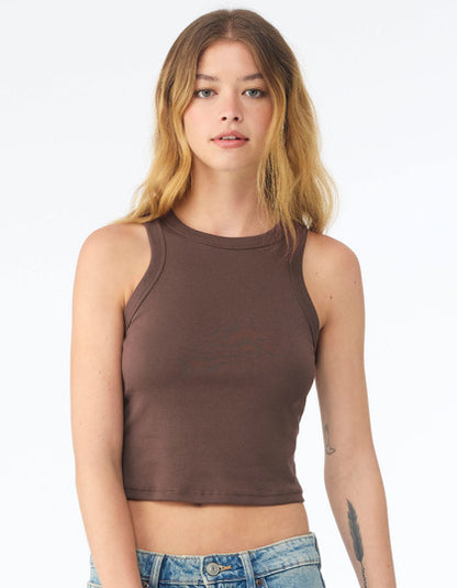 Women´s Micro Rib Racer Tank -   Solide weiße Mischung
