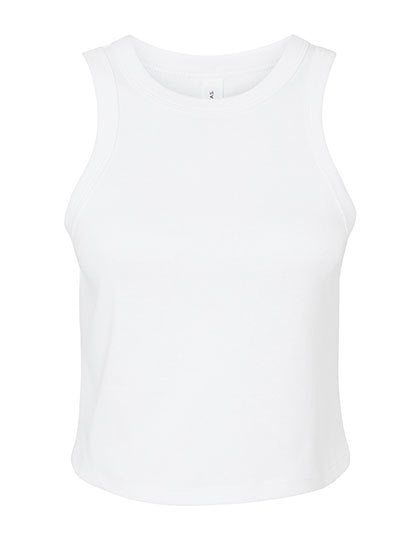 Women´s Micro Rib Racer Tank -   Solide weiße Mischung