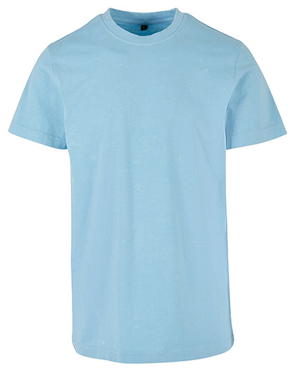Acid Washed Round Neck Tee - Baltisches Blau