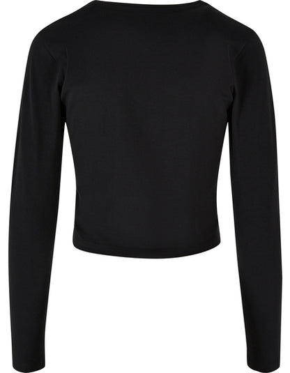 Ladies Short Longsleeve Tee - Schwarz