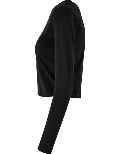 Ladies Short Longsleeve Tee - Schwarz