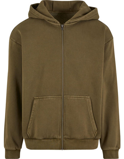 Vintage Heavy Zip Hoodie  -      Warmes Khaki