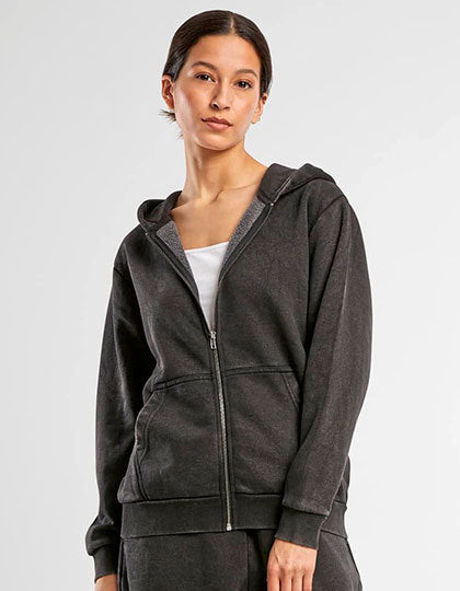 Ladies Vintage Heavy Zip Hoody -    Magnet