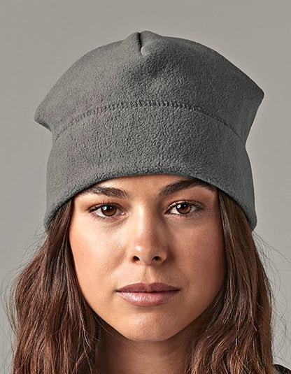 Recycled Fleece Pull-On Beanie - Schwarz