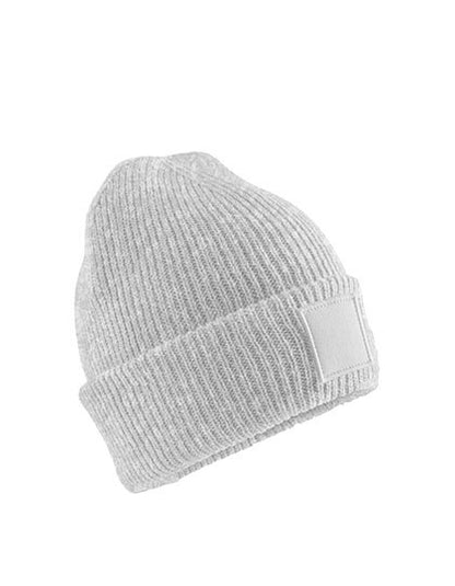Kids Deep Cuffed Tonal Patch Beanie - Wolkengrau
