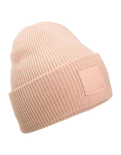 Deep Cuffed Tonal Patch Beanie - Pfirsich