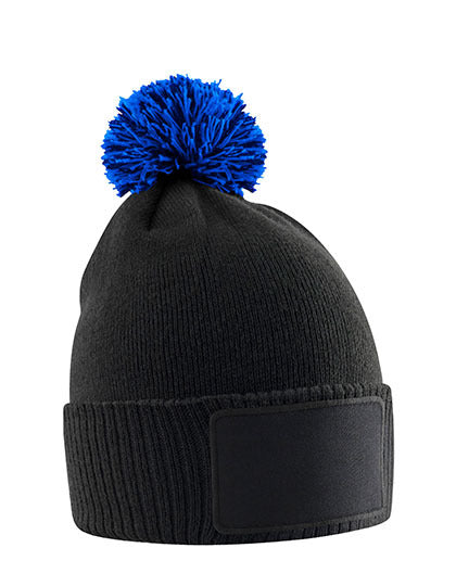 Kids Snowstar Patch Beanie - Schwarz - Helles Royal