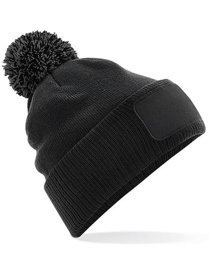 Snowstar® Patch Beanie - Schwarz - Graphitgrau