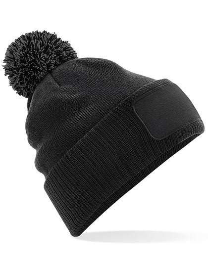 Snowstar® Patch Beanie - Schwarz - Graphitgrau