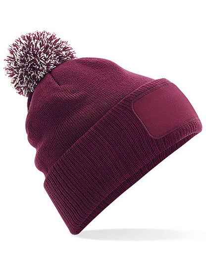 Snowstar® Patch Beanie - Burgund   - Cremefarben