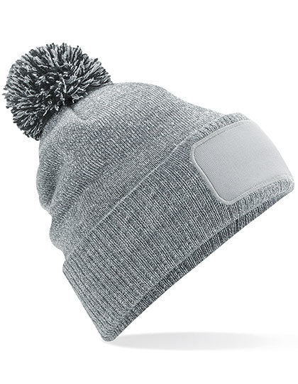 Snowstar® Patch Beanie - Heather Grey - Schwarz