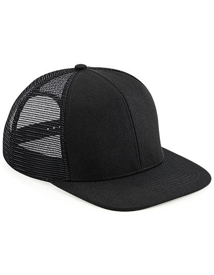 Original Flat Peak 6 Panel Trucker Cap - Schwarz