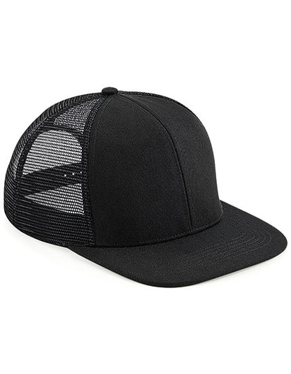 Original Flat Peak 6 Panel Trucker Cap - Schwarz